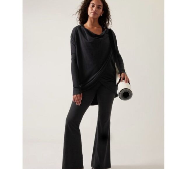 Athleta Purana Wrap Oversized Modal Hoodie Black Sweatshirt Size S - Picture 13 of 13